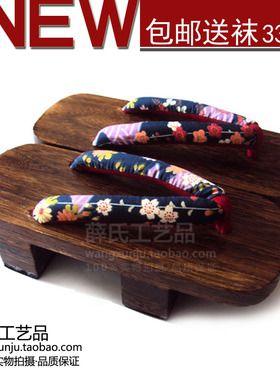 薛氏新款cos男女拖鞋日本木屐人字拖烧桐二齿木屐 男女款送袜包邮