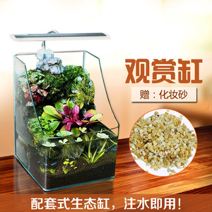 水路联盟生态鱼缸一体式水陆缸带造景水泵led灯家居摆设生态缸