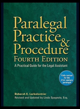 【预售】Paralegal Practice & Procedure: A Practical Guide