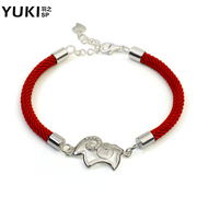 YUKI SpongeBob jewelry Red String Bracelet S925 silver Fortune Chinese zodiac sheep girls Valentine''s day gifts