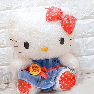 韩国圆点Hellokitty蓝色裙子玩偶
