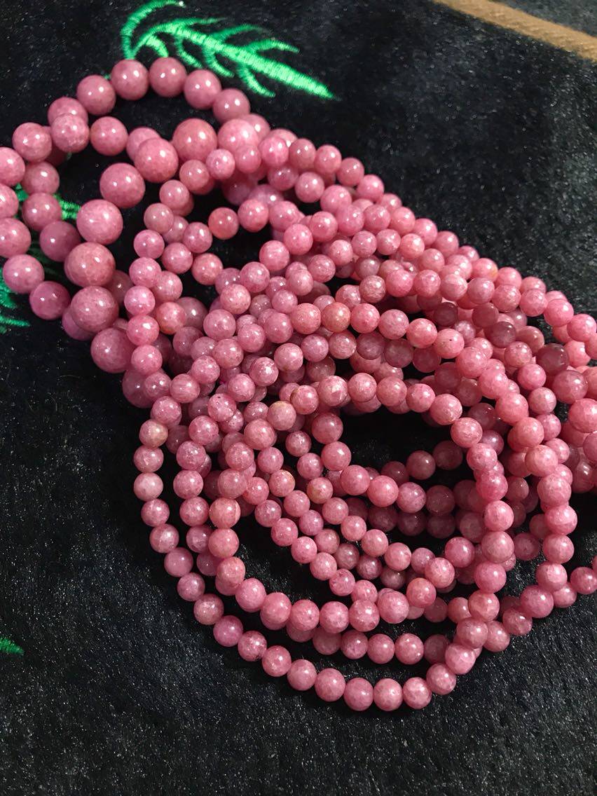 醒走 天然巴西料蔷薇辉红宝红蔷薇石手链手串