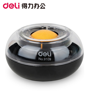 得力9109湿手器 圆形滚珠点钞沾手水缸 粘手器 财务办公用品