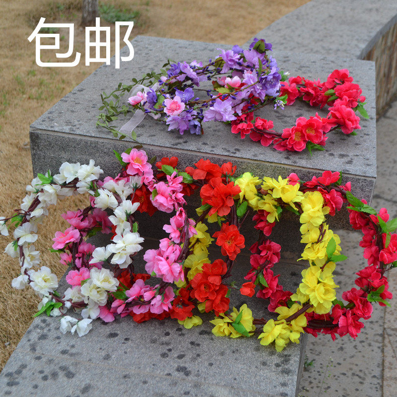 50个包邮仿真手编桃花旅游纪念品