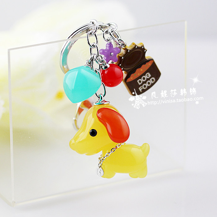 韩国进口 aznavour品牌 呆萌可爱狗狗钥匙扣钥匙圈包包挂件 az16