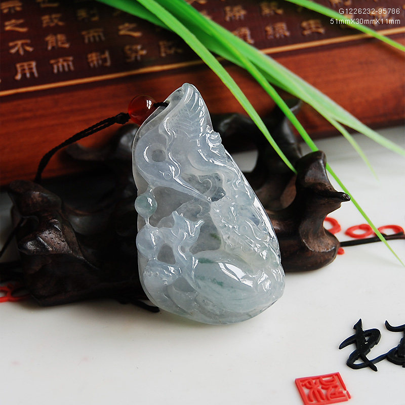 龟鹤齐寿翡翠A货淡紫罗兰挂件