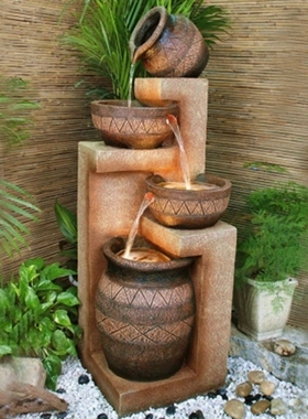 简约美式欧式喷泉流水摆件装饰