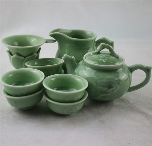 天下龙泉茶具套装10件套牡丹茶具 牡丹花茶具礼品套装TPHY-010-2