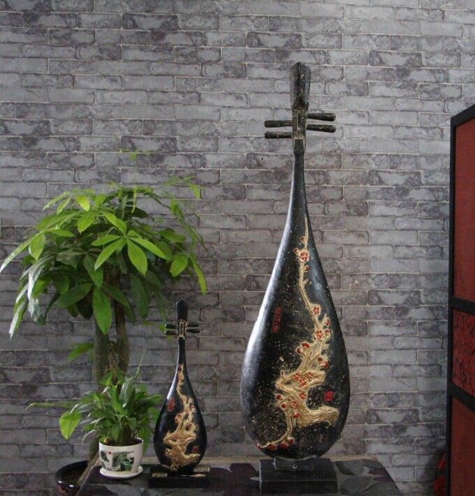 中式仿古客栈会所家居装饰品复古中国风工艺品琵琶摆件 东风破
