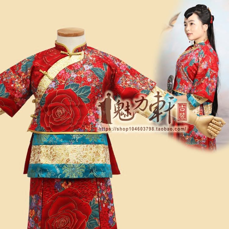 古代服装幼儿古装古筝表演服装影楼拍照主题亲子服装民国秀禾闺秀