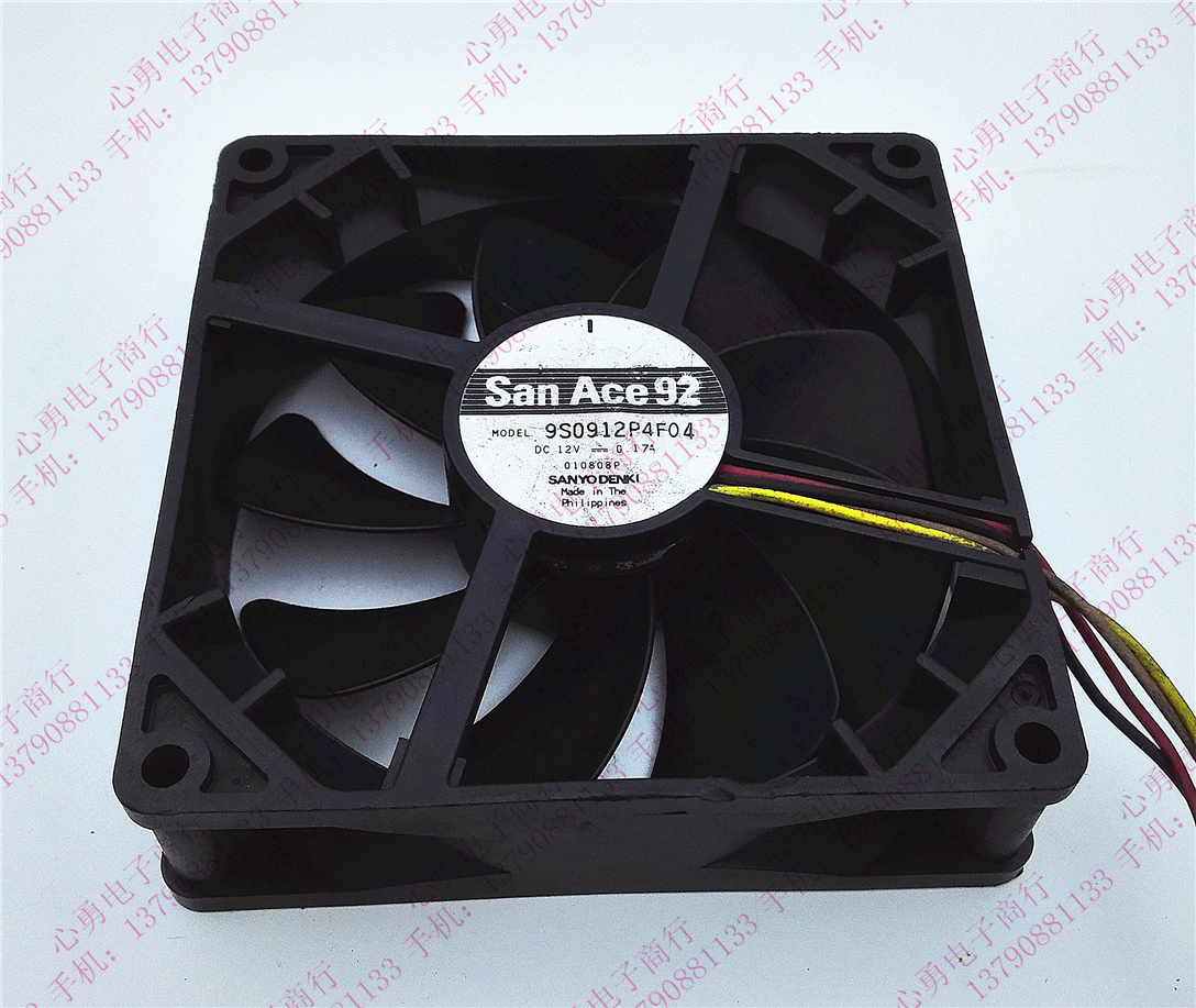 日本Sanyo/三洋4线PWM调速散热风扇9S0912P4F04 9225 12V 0.17A