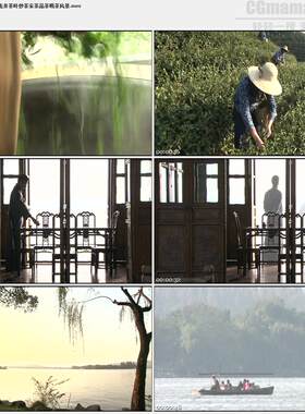 杭州西湖龙井茶叶炒茶采茶品茶喝茶风景高清实拍视频素材