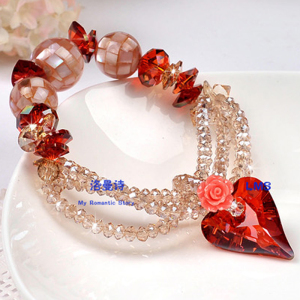 欧美夸张本命年红色多层水晶手链女ins小众设计韩版奢华韩国时尚