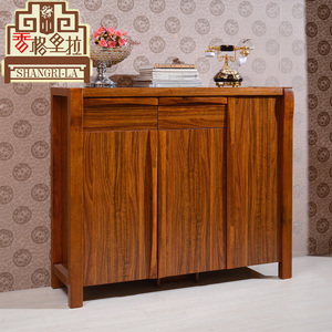 胡桃木实木鞋柜 乌金木色防尘鞋柜鞋架 玄关隔断门厅柜特价