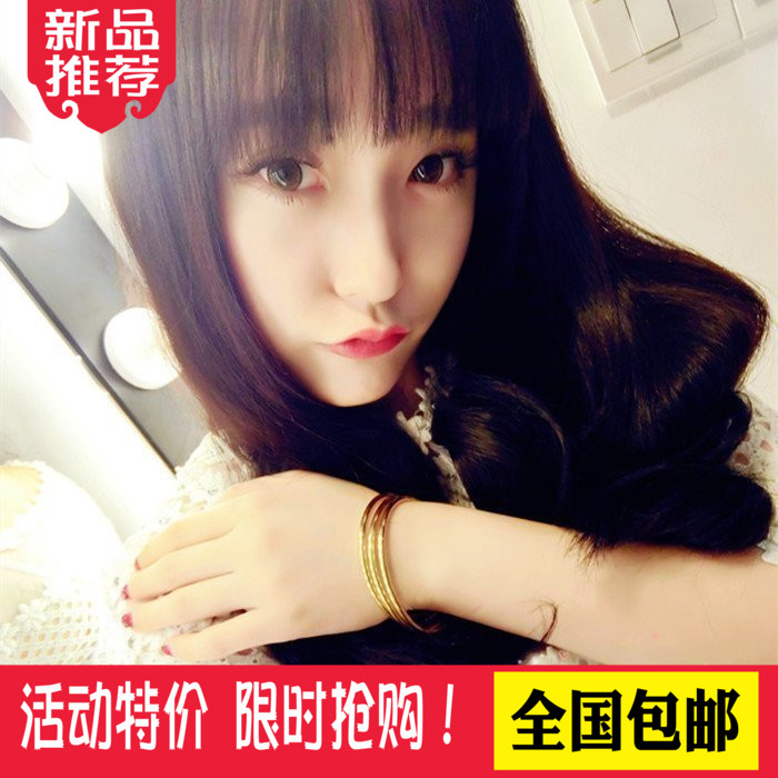 专柜24K三圈三环手镯黄金手链手环情人节五环连扣送礼结婚首饰