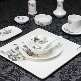 金汉宫陶瓷酒店饭店单位餐具包厢套装摆台饭店用品盘子-山涧水墨