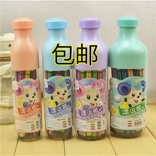 批发12色卡通桶装苗条水彩笔 绘画笔 涂鸦笔批发