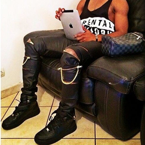 Pantalon cuir homme pour adolescent pour automne - Ref 1482910 Image 1