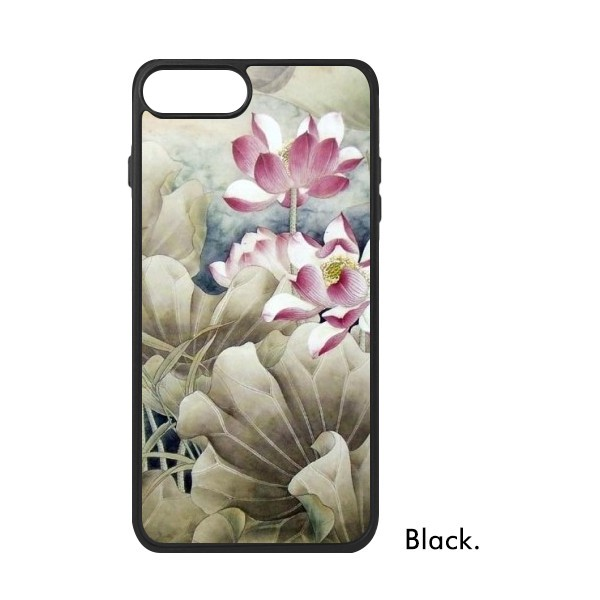 适用于iPhone荷花墨绿色荷叶莲蓬Xr手机壳max保护套678pro硅胶112