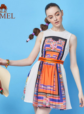 【非卖品】【清仓特惠】camel骆驼女装连衣裙 长裙无袖印花民族