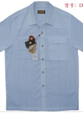 折扣男装休闲纯棉短袖衬衫衬衣上衣DC62937清仓处理特价衣服11.11