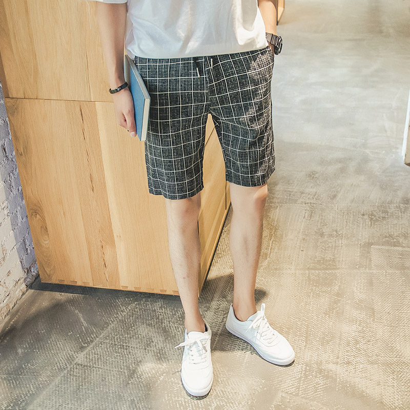 A003-K171-P20新款男装格子休闲短裤涤99%,男装休闲裤,电商A003