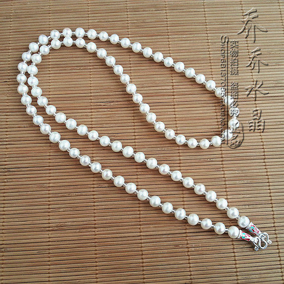 天然珍珠唐卡项链 银色泰国佛牌毛衣挂链 可定制其他款式