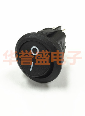 台湾HONGJU进口船型翘板开关 MR-6A-210-C5N-BB 黑色4脚2档 圆形