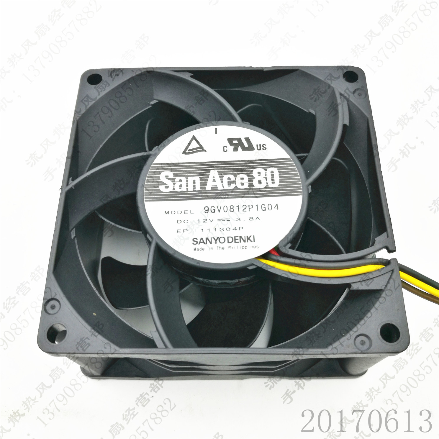 原装 三洋 9GV0812P1G04 12V 3.8A 8CM 8038 暴力 服务器散热风扇