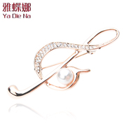 Ya-na-grade Pearl vintage musical Korea fashion Crystal pin brooch chest flowers