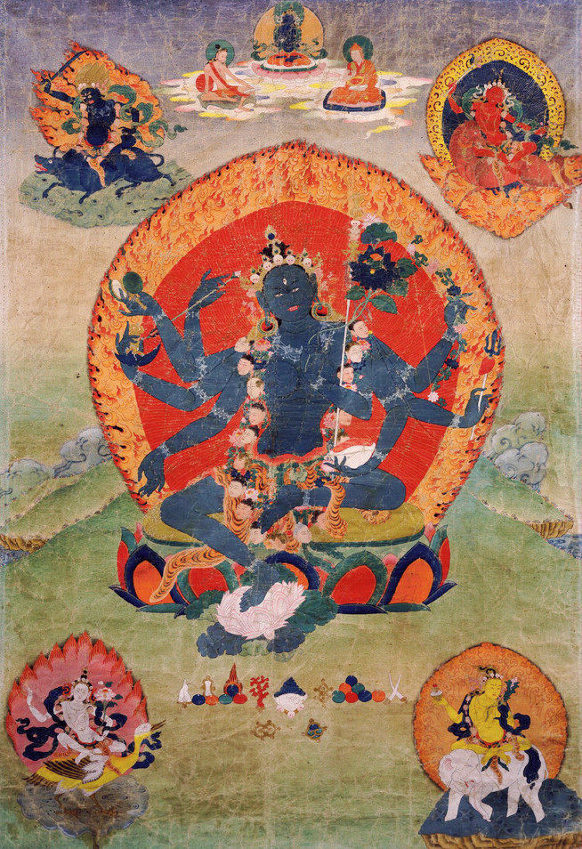 线绣 唐卡十字绣印布印花diy个性定制 绿度母(三昧耶度母)