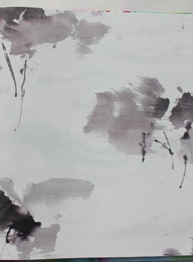美国进口纯纸手绘水墨画复古卧室书房墙纸AH40700 AH40701 40704