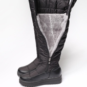 雪地靴女长筒高筒过膝冬季 东北保暖加绒加厚防滑防水厚底户外棉鞋