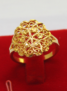 结婚不掉色指环黄铜镀金送女朋友