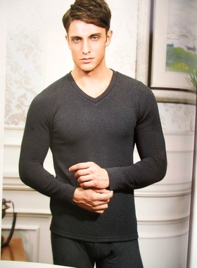 港莎 专柜正品 男士德绒热纳姆V领时尚内衣套装  秋衣秋裤 55523