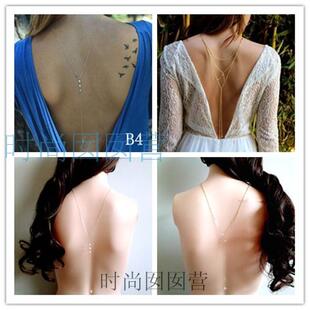 chains 热销爆款 背式 夏季 女 带钻珍珠身体链 欧美身体链body