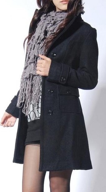 2024 客衣都加肥加大码女装 欧美高档中长款修身立领呢绒外套 C89