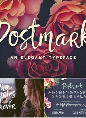 PS平面设计素材可爱手写英文字体 Postmark