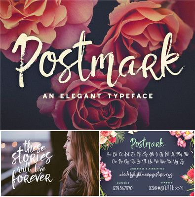 PS平面设计素材可爱手写英文字体 Postmark