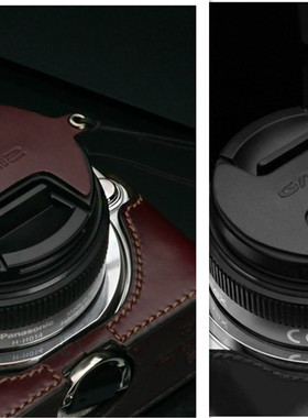 韩国Gariz松下微单G95 GX9 14-42/H025GK镜头盖真皮保护贴 防丢绳