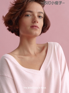 特价现货 Everlane 女装春秋箱型V领短款羊绒衫/毛衣