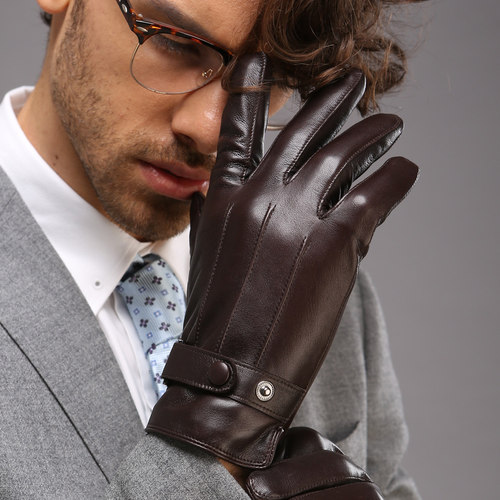 warmen男士冬季骑车进口羊皮手套