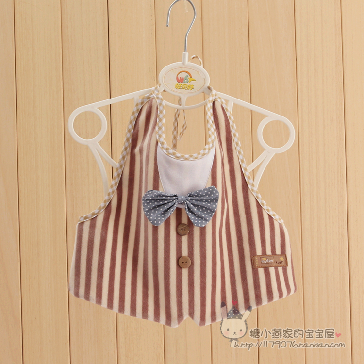 防水可爱绅士宝宝口水巾无袖围兜