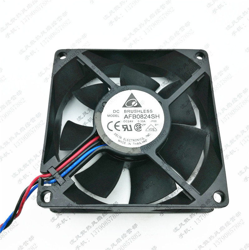 原装台达 AFB0824SH 8025 8cm 24V 0.33A 3线双滚珠变频器 风扇