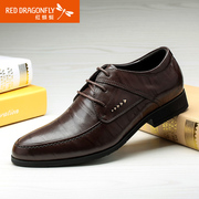 Red Dragonfly leather men's shoes, spring 2015 new genuine business attire-tie gentleman of England men shoes