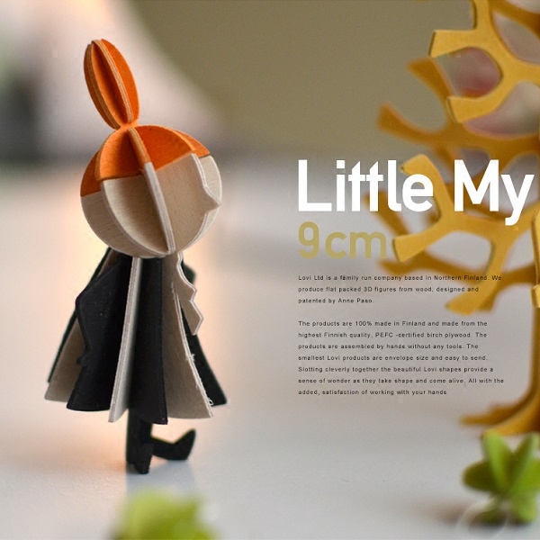 日本代购iovi moomin人物北欧风木制小摆件人偶 diy贺卡 芬兰制