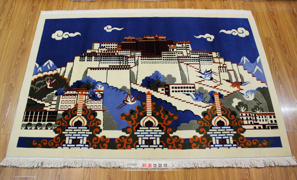新疆纯羊毛挂毯装饰画 布达拉宫 客厅卧室餐厅壁挂壁毯壁画背景布