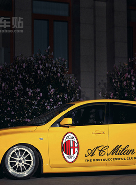 适用AC米兰车贴 经典福克斯贴纸 意大利足球 新高尔夫6 7改装拉花