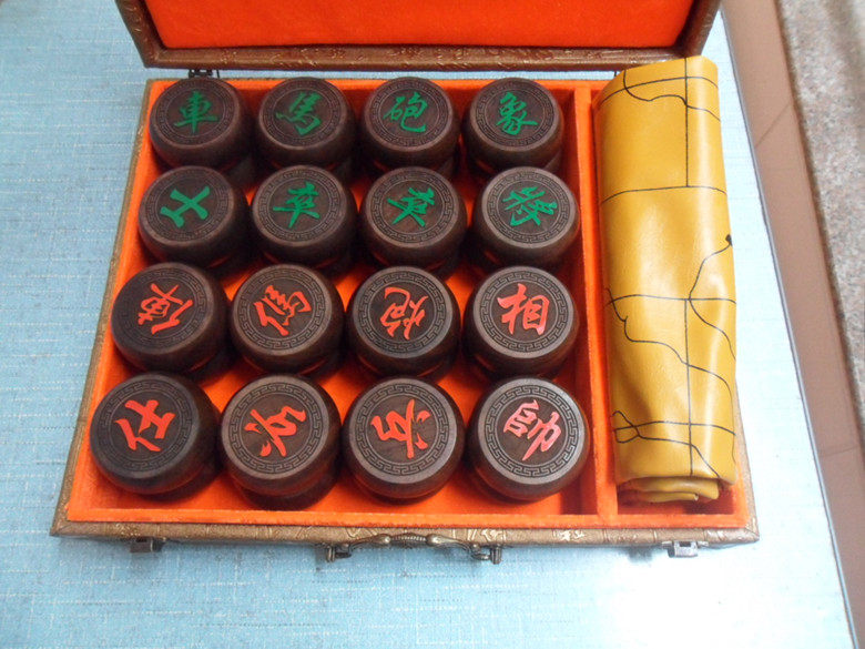 特大号7公分黑檀木象棋/中国象棋/红木象棋/原木实木阳雕颗颗沉水