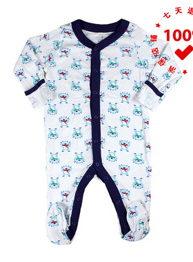 正品老海军OLD NAVY戴围巾的熊婴幼儿连体衣长款包屁爬服纯棉哈衣